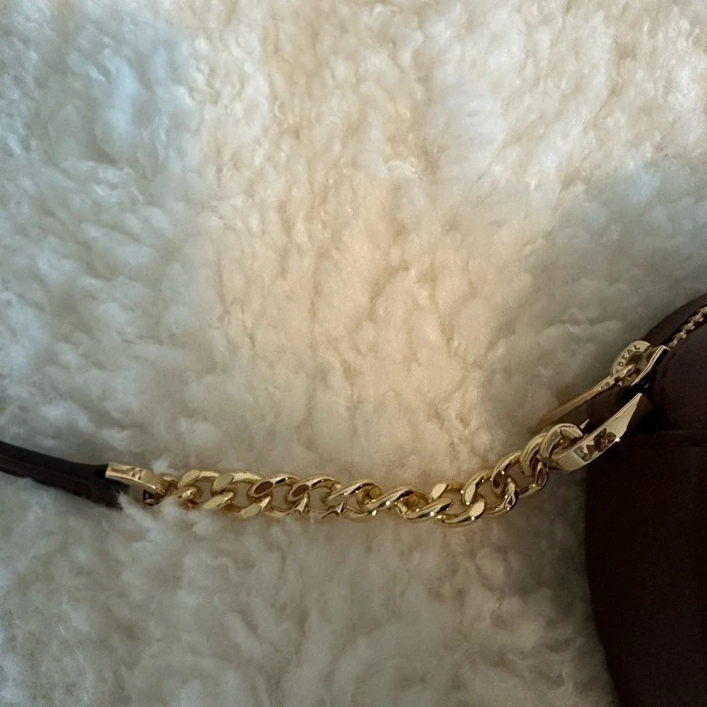 Michael Kors Rose small‎ quilted crossbody Bag with Gold Chain in Merlot